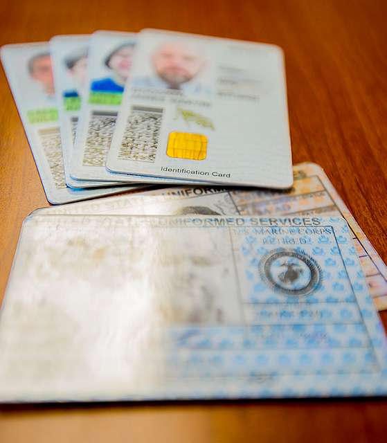 Stock image of identification cards